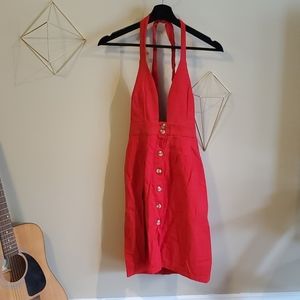 Red Halter Summer Dress
